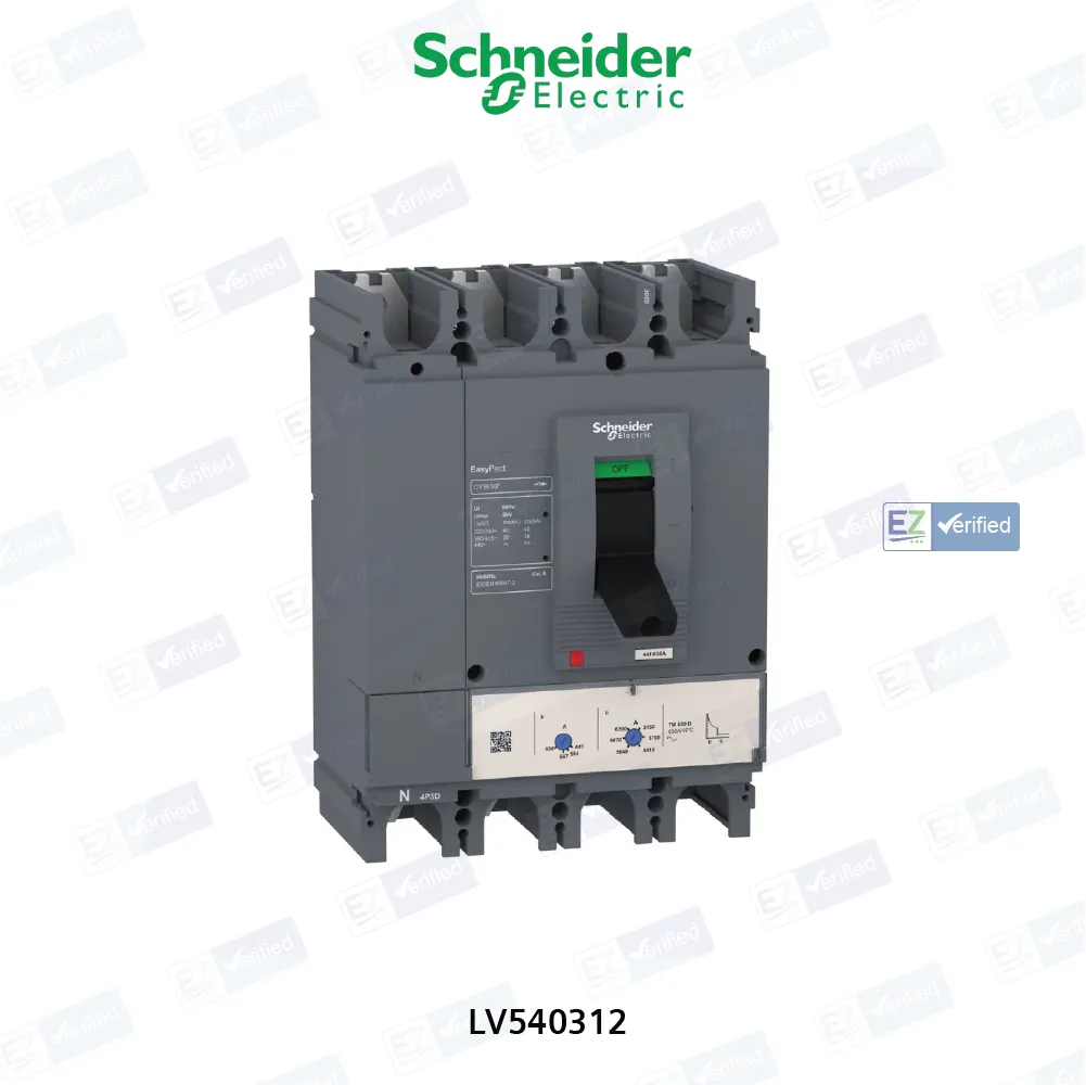 Schneider Electric EasyPact CVS LV540312 MCCB 400 Amp 4 Pole 36 kA Thermal Magnetic