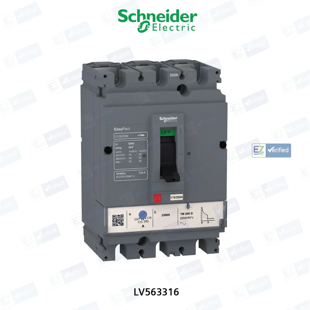 Schneider Electric EasyPact CVS LV563316 MCCB 630 Amp 3 Pole 50 kA Thermal Magnetic