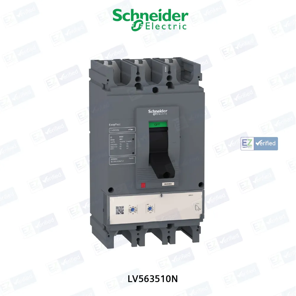 Schneider Electric EasyPact CVS LV563510N MCCB 630 Amp 3 Pole 50 kA Electronic / Microprocessor