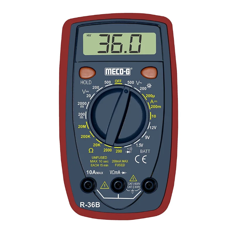 MECO-G R-36B 3Â½  Digital Multimeter With Battery Test (12V) 500 V AC/DC, 10 A DC