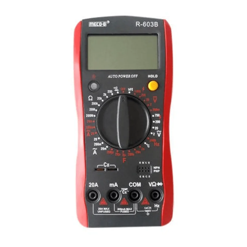 MECO-G R-603A 3Â½  Digital Multimeter With Temperature & Frequency 750 V AC, 1000 V DC, 20 A AC/DC