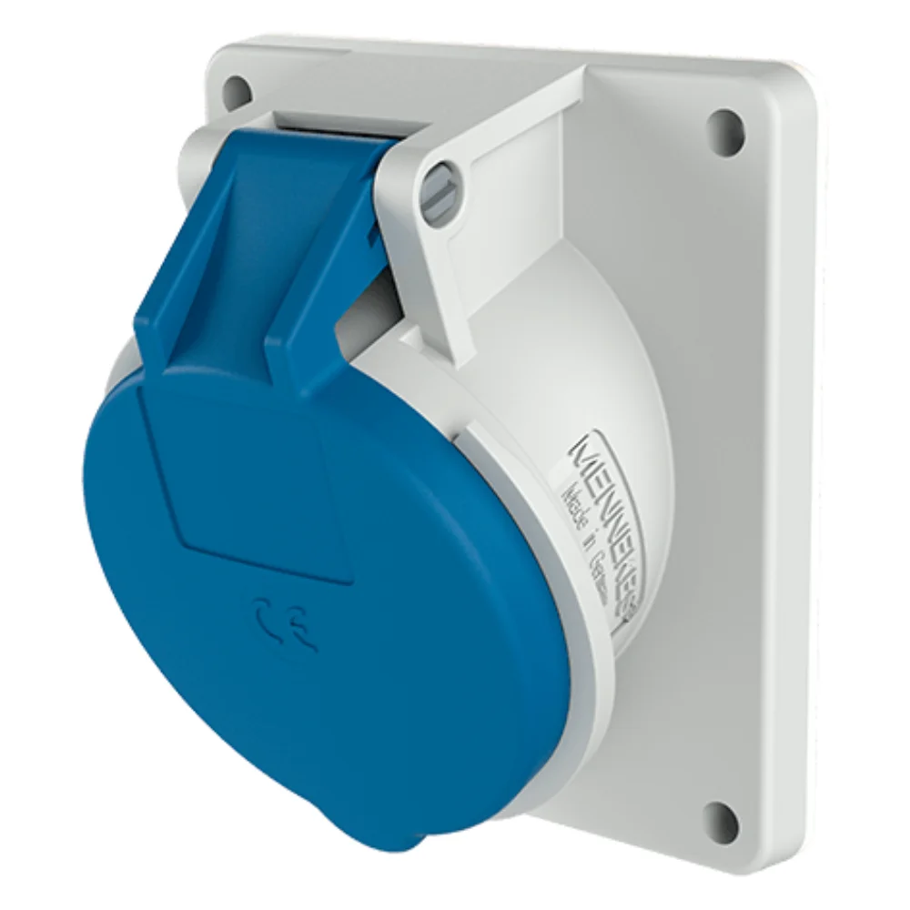 Mennekes CEE Receptacle 32 A 2 Pole+E IP 44 230 V 6H Panel Mounted 1492