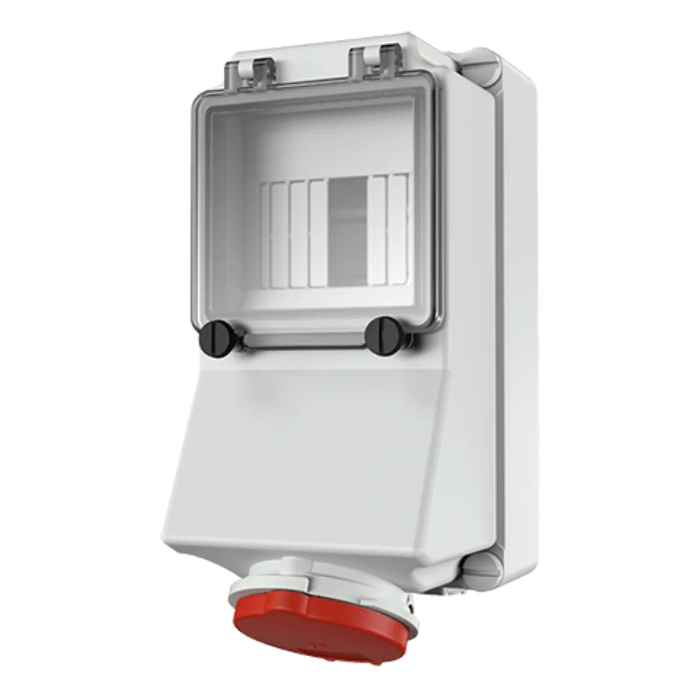 Mennekes CEE Receptacle 32 A 3 Pole+N+E IP 44 400 V 6H Wall Mounted 5497
