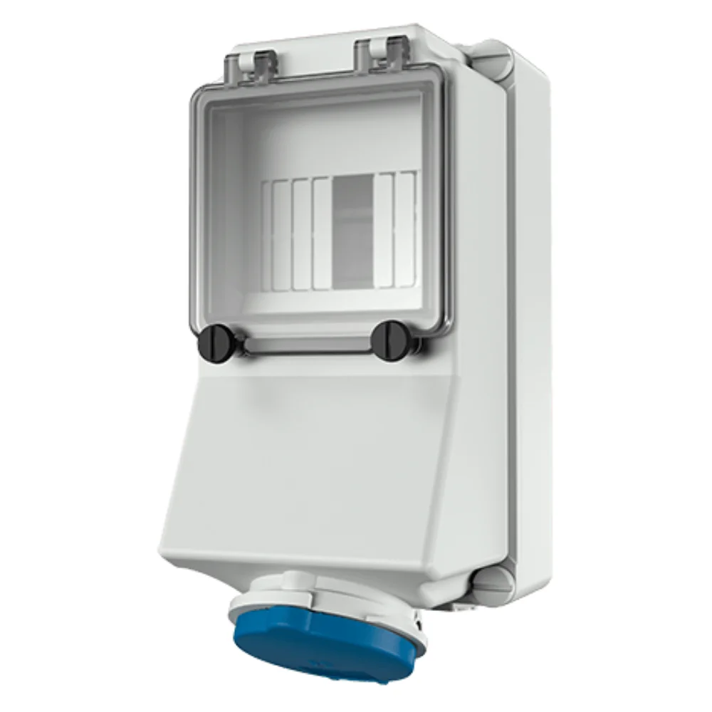 Mennekes CEE Receptacle 16 A 2 Pole+E 3 Pin IP 44 230 V 6H Wall Mounted 7007