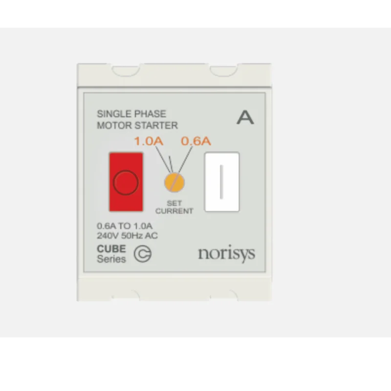 Norisys Cube Series Motor Starter Switch 240 V AC (1 Phase) Frost White 2 Module 0.6 - 1 A C525A01