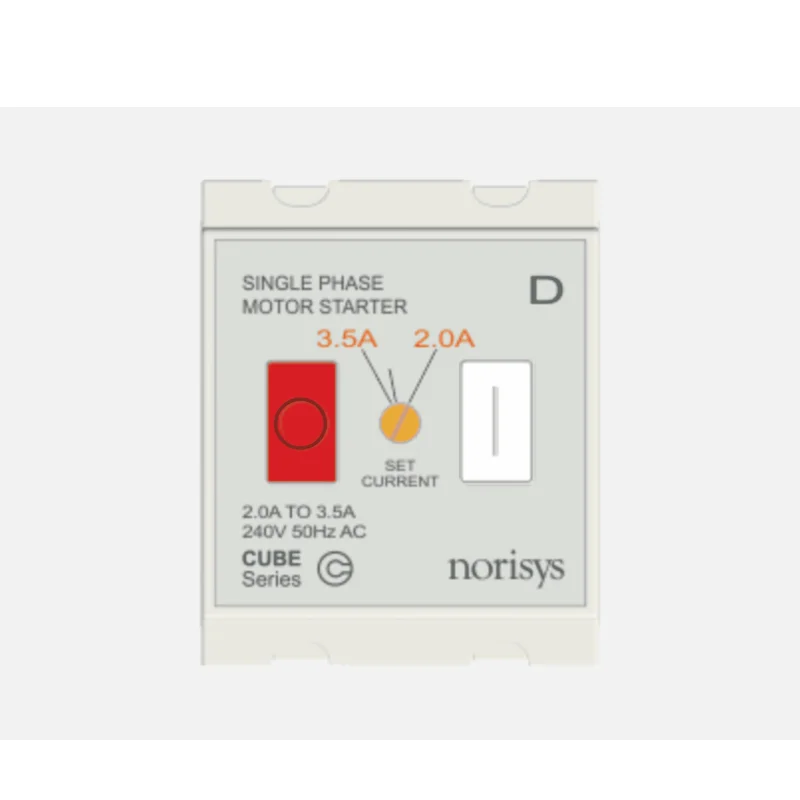 Norisys Cube Series Motor Starter Switch 240 V AC (1 Phase) Frost White 2 Module 2 - 3.5 A C525D01
