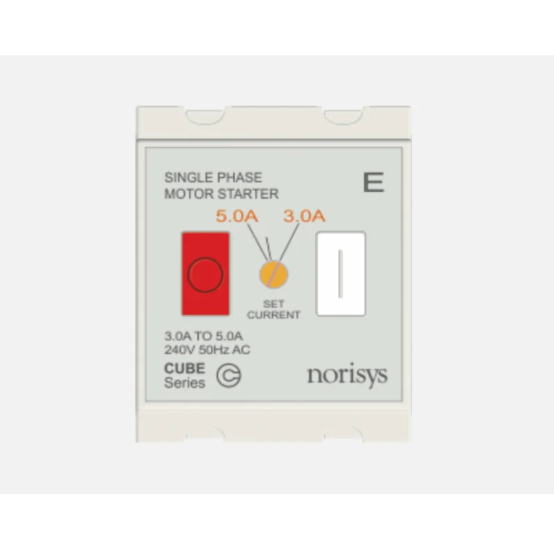 Norisys Cube Series Motor Starter Switch 240 V AC (1 Phase) Frost White 2 Module 3 - 5 A C525E01