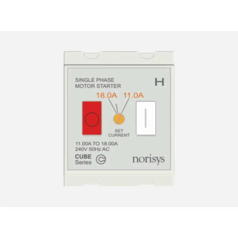 Norisys Cube Series Motor Starter Switch 240 V AC (1 Phase) Frost White 2 Module 11 - 18 A C525H01