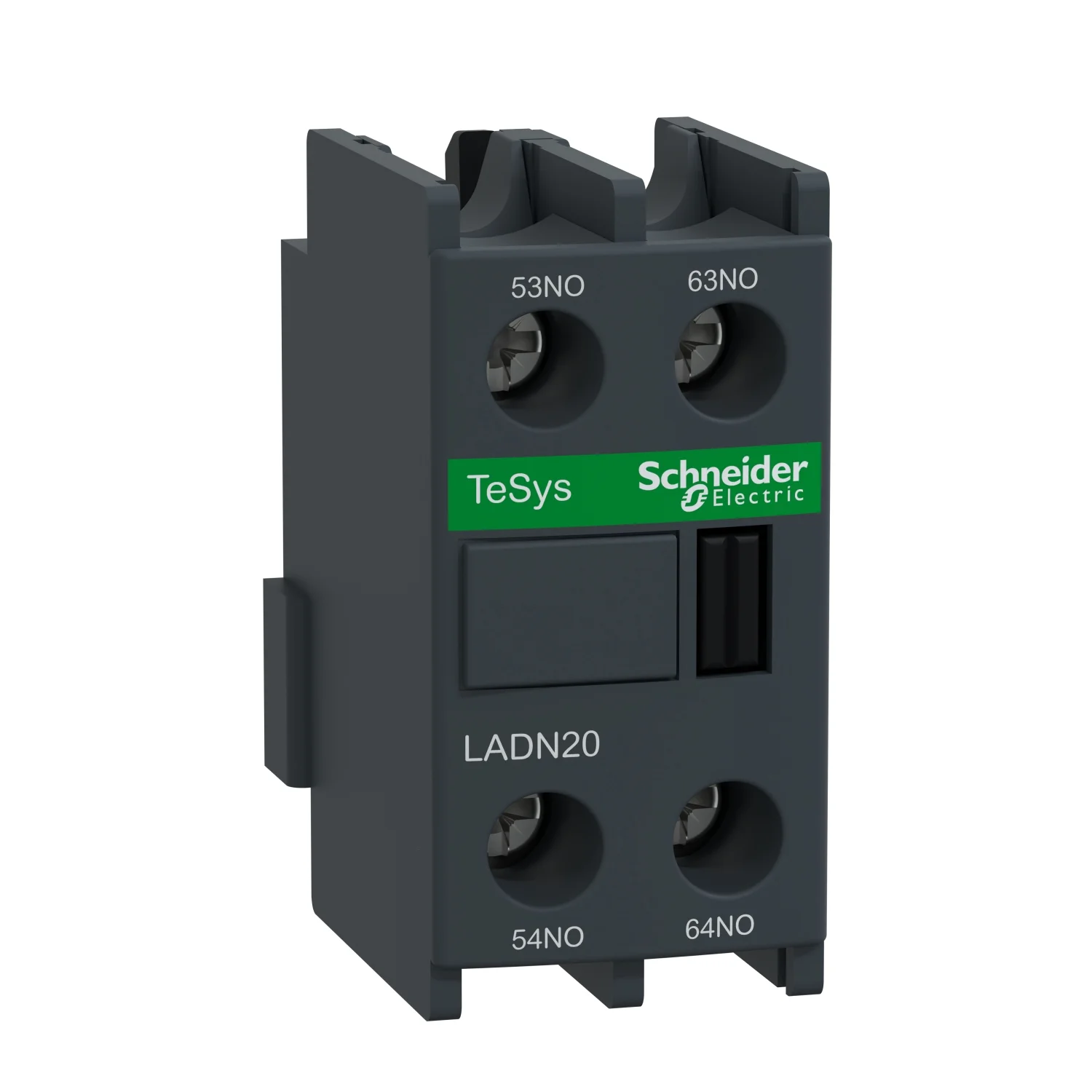 Schneider Electric TeSys Additional Instantaneous Auxiliary Contact Block 2 NO Suitable For TeSys D LC1D09 - LC1D150 & LC1F & TeSys F Model Contactor Front Mounting LADN20