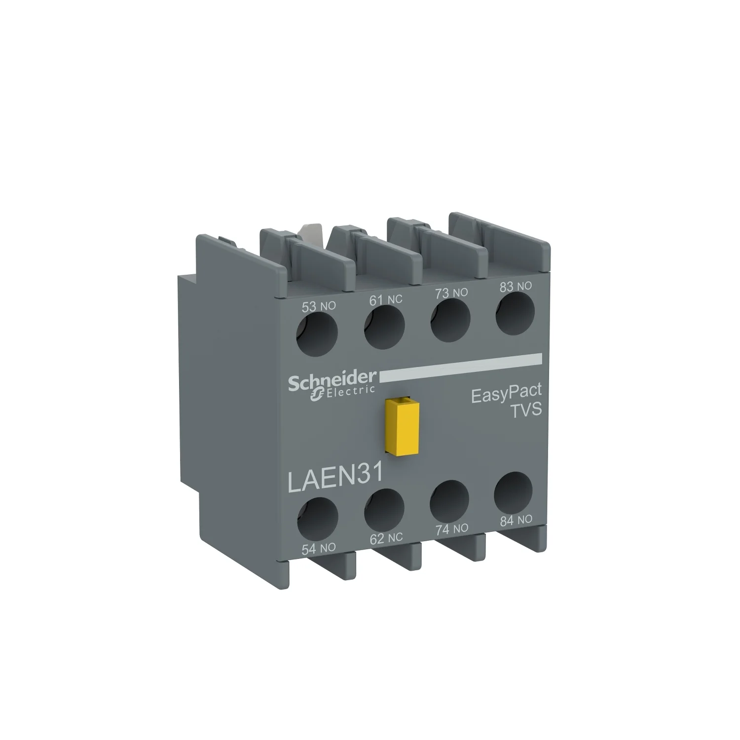 Schneider Electric EasyPact TVS Auxiliary Contact Block 4 NO Suitable For LC1E06 - E630 & LC1E0600 - E95 ETVS Contactor Front Mounting LAEN40