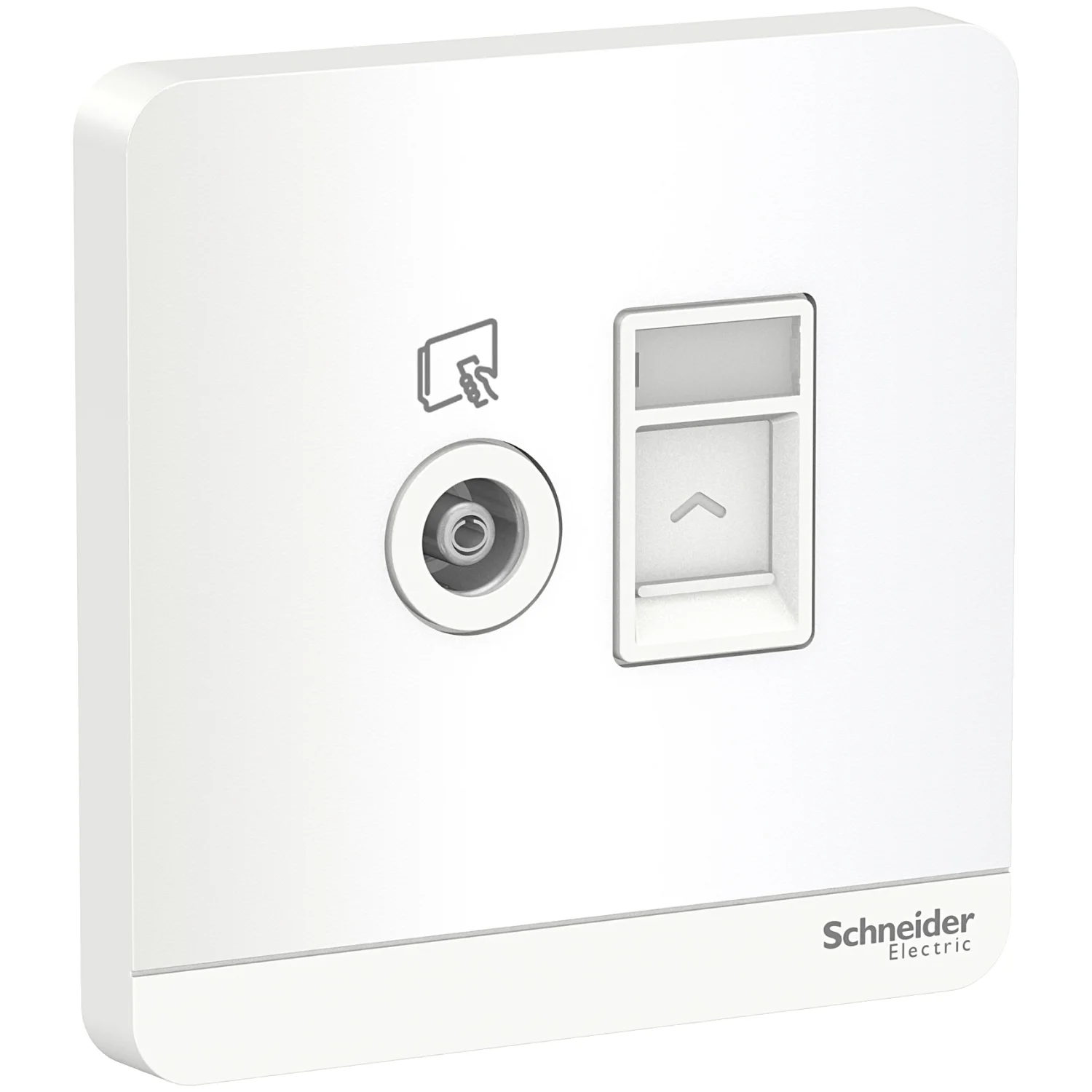 Schneider Electric AvatarOn White 1 Gang TV Socket & Computer Outlet RJ 45 (Cat 6) Single Jack With Safety Shutter E8332TVRJS6_WE