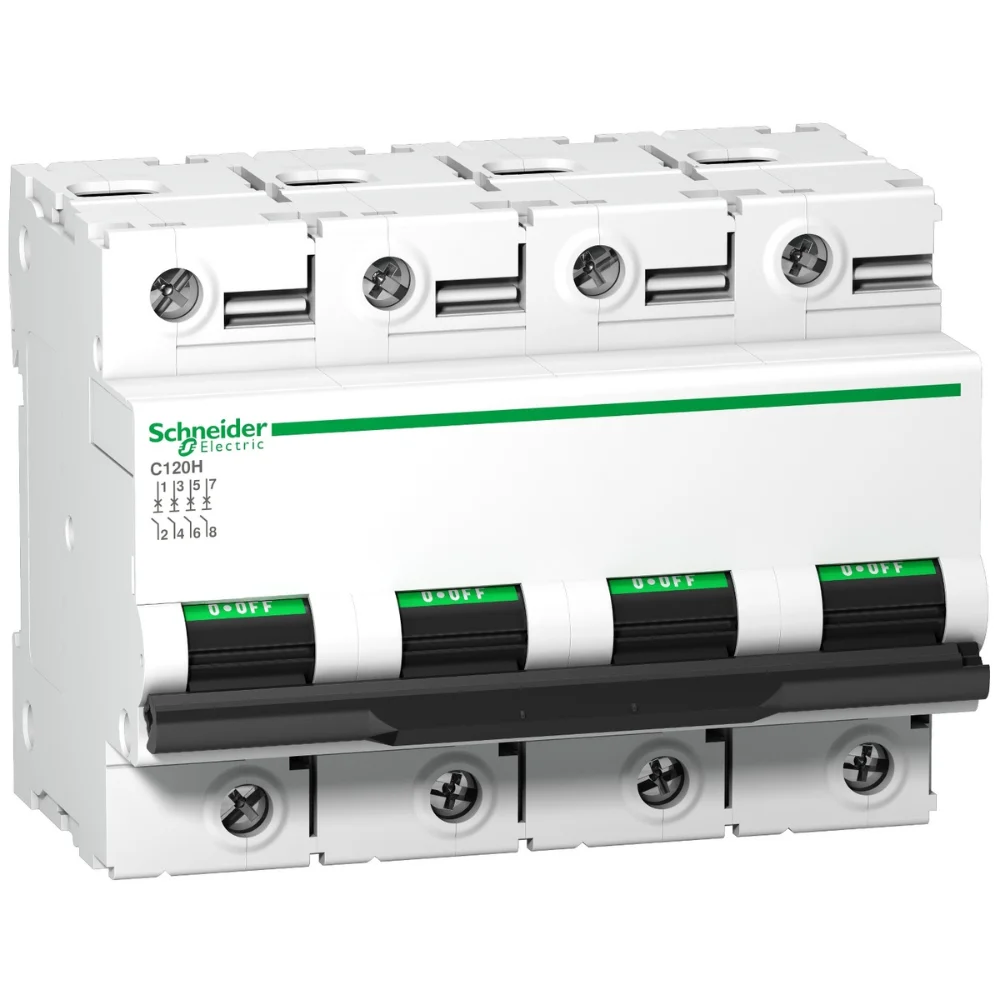Schneider Electric Acti 9 C120H MCB 40 A 4 Pole 15 kA CCurve 18476
