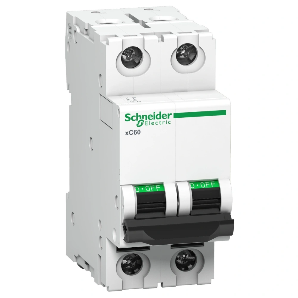 Schneider Electric Acti 9 xC60 MCB 25 A 2 Pole 10 kA C-Curve (IS/IEC60898-1) A9N2P25CGN