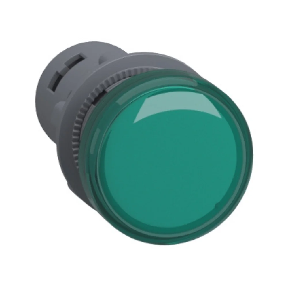 Schneider Electric Easy Harmony XA2 Monolithic Pilot Light 22 mm Green 12 V AC/DC Direct Integral LED XA2EVJ3LC
