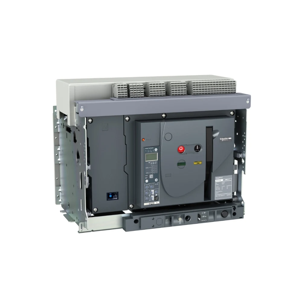 Schneider Electric Easypact MVS ACB 1250 A 4 Pole 50 kA Manual Fixed Overload Short Circuit & Earth Fault Microprocessor Based ET6G MVS12N4MF6L