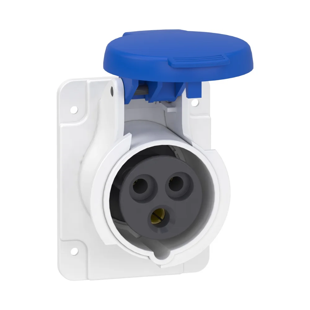 Schneider Electric Pratika Socket 16 A 2 PoleE Panel Mounted IP 44 200-250 V Screw Type PKF16G423