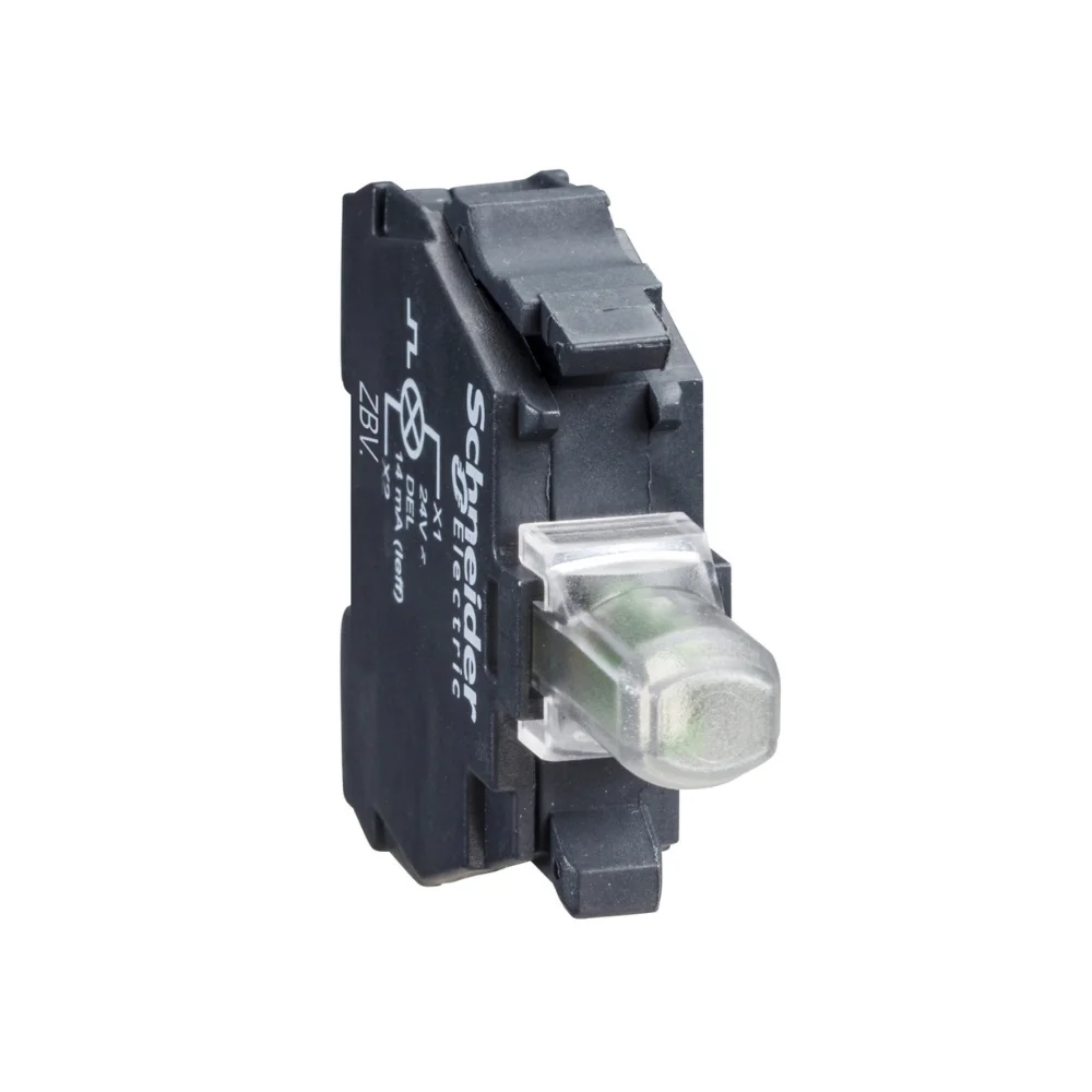 Schneider Electric Harmony ZBV Light Block For Head 22 mm Green 24 V AC/DC Integral LED ZBVB3