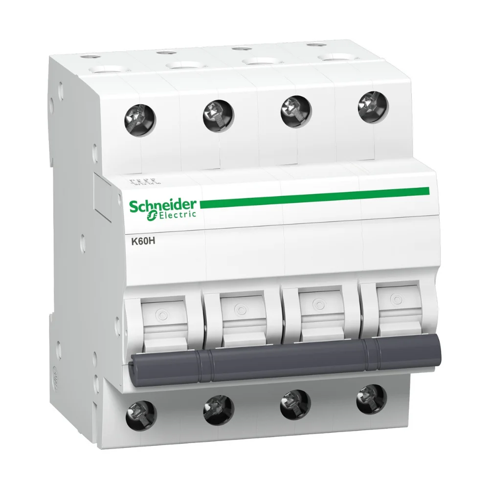 Schneider Electric Acti 9 K60H MCB 6 A 4 Pole 10 kA C-Curve (Pack of 3) A9KF71406BQ