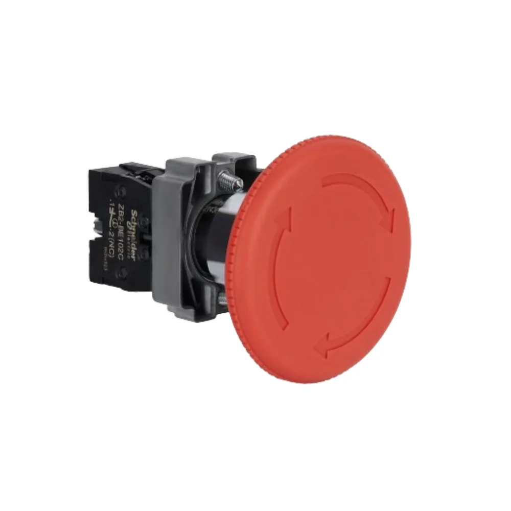 Schneider Electric Easy Harmony XB2 Mushroom Head Emergency Switching Off Push Button 60 mm 22 mm Red Metal 1 NC Turn to Release XB2BS642C