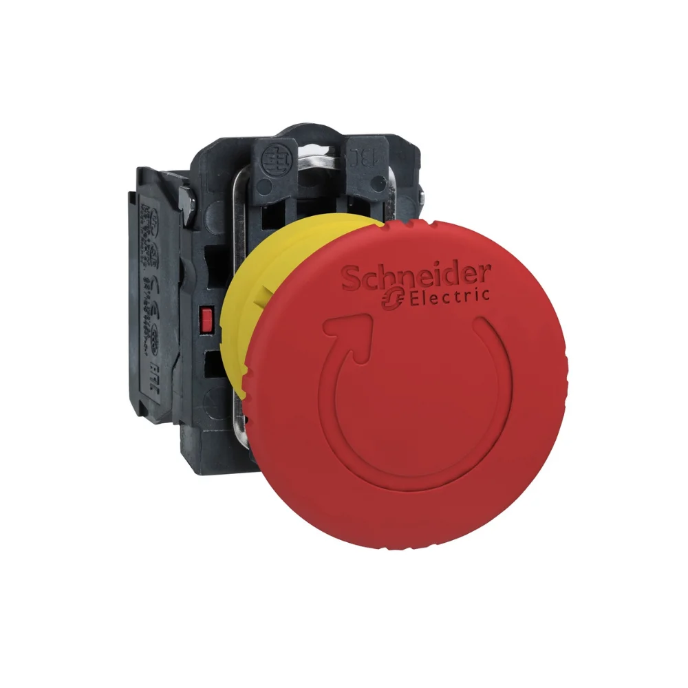 Schneider Electric Harmony Emergency Stop Switching Off Push Button 22 mm Red 1 NC Latching Turn to Release XB5AS8442