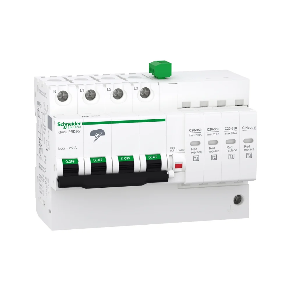 Schneider Electric Acti 9 Surge Protection Device With Inbuilt MCB 3 PoleN A9L16297