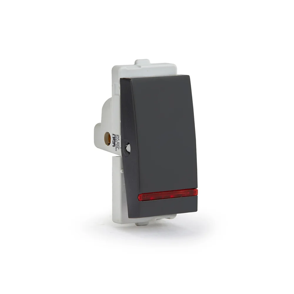 Schneider Electric Opale Coke Grey Switch 16 A 1 Module 1 Way With Indicator AAKY1181