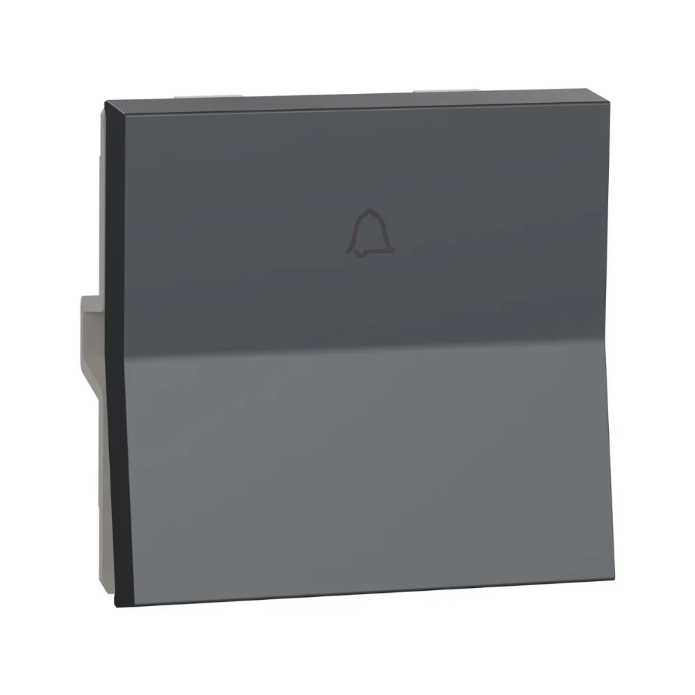 Schneider Electric UnicaPure Black Bell Push Switch 6 A 2 Module UNS6BP2MGY