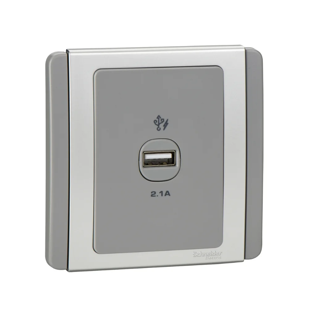 Schneider Electric NEO USB Charger 1 Module Grey Silver E3031USBGS