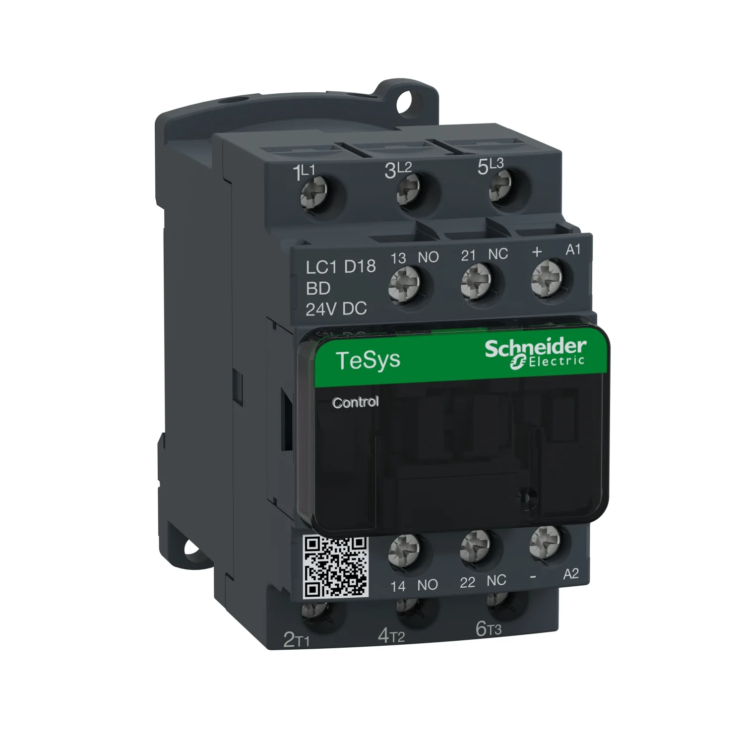 Schneider Electric TeSys Power Contactor - D Model 18 A 3 Pole 24 V DC 1 NO + 1 NC AC3 Duty LC1D18BD