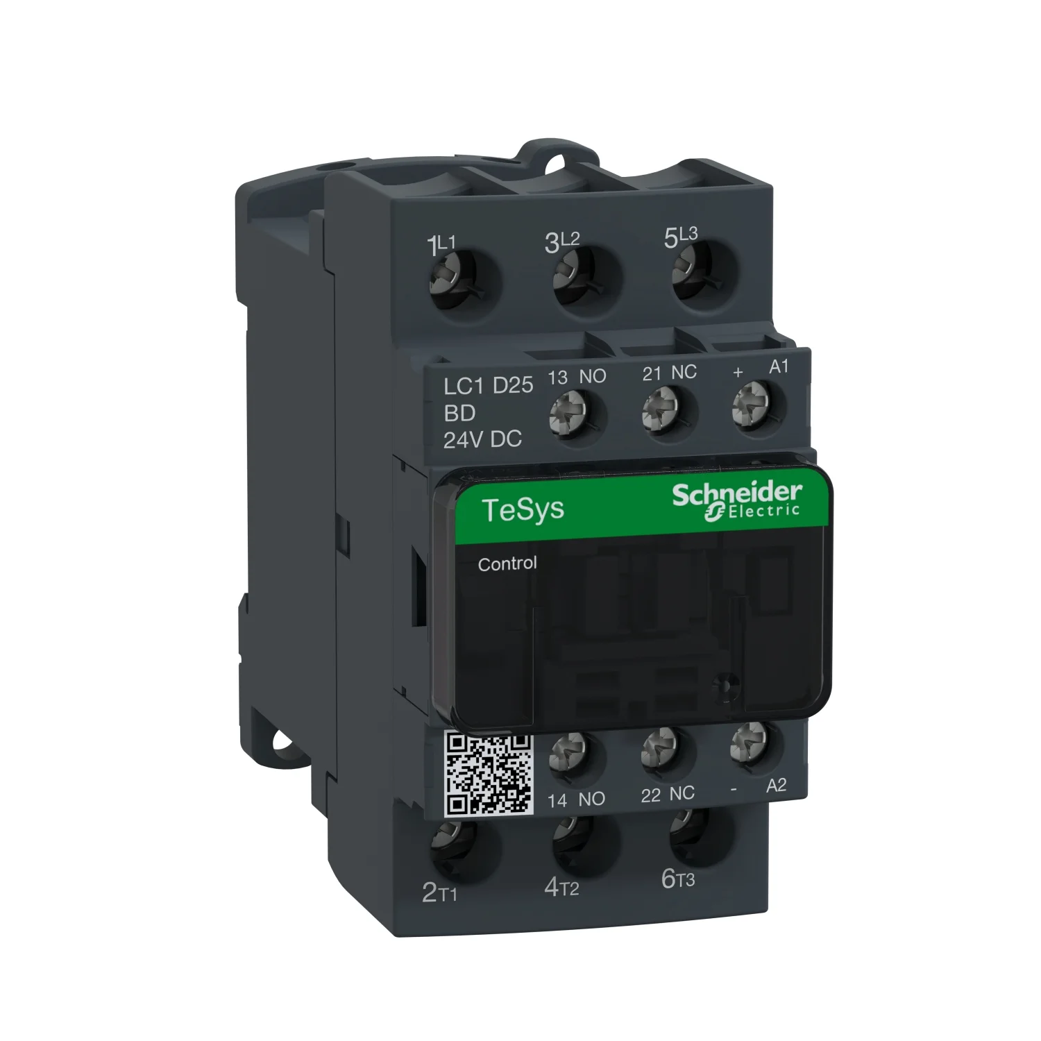 Schneider Electric TeSys Power Contactor - D Model 25 A 3 Pole 24 V DC 1 NO + 1 NC AC3 Duty LC1D25BD