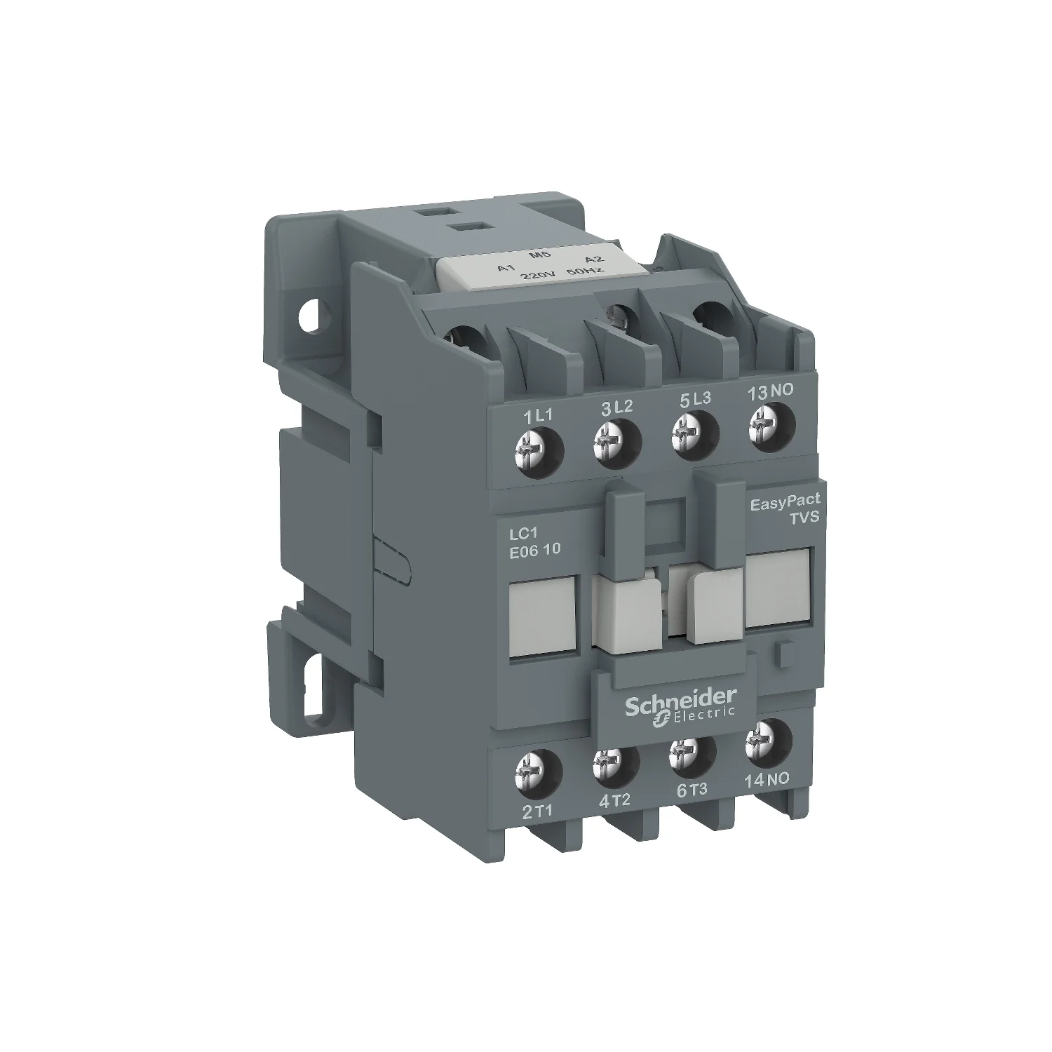 Schneider Electric EasyPact TVS Power Contactor 6 A 3 Pole 220 V AC 1 NC AC3 Duty LC1E0601M7