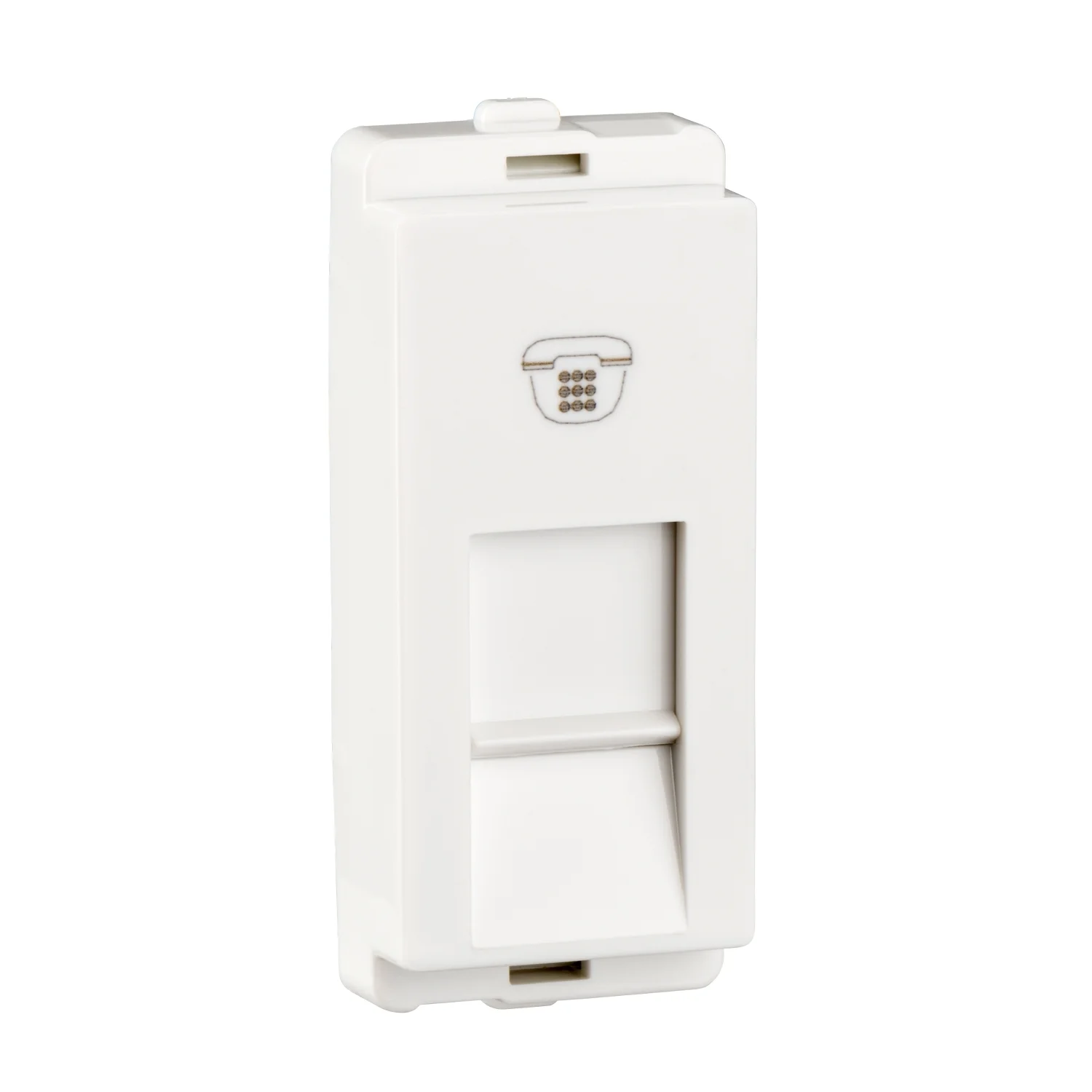 Schneider Electric Livia White Telephone Outlet RJ 11 1 Module Single Jack With Safety Shutter P4011