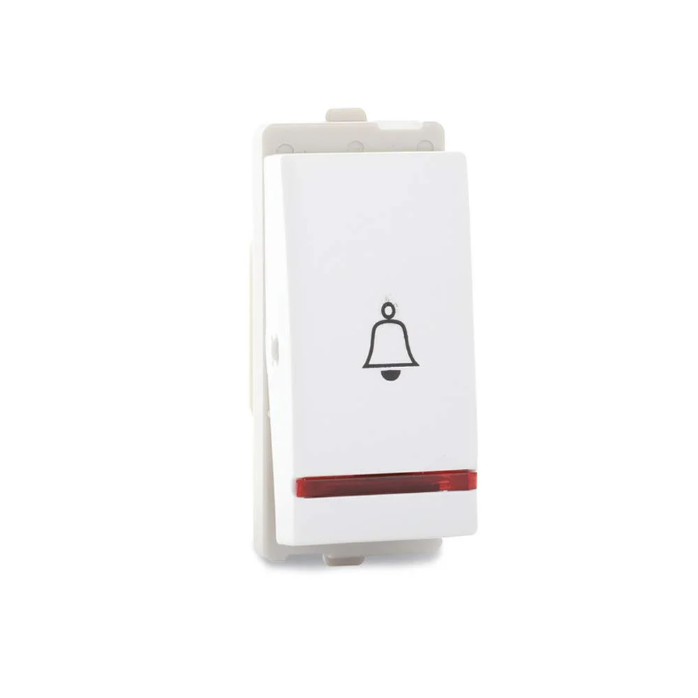 Schneider Electric Opale White Bell Push Switch 6 A 1 Module With Indicator X1085WH