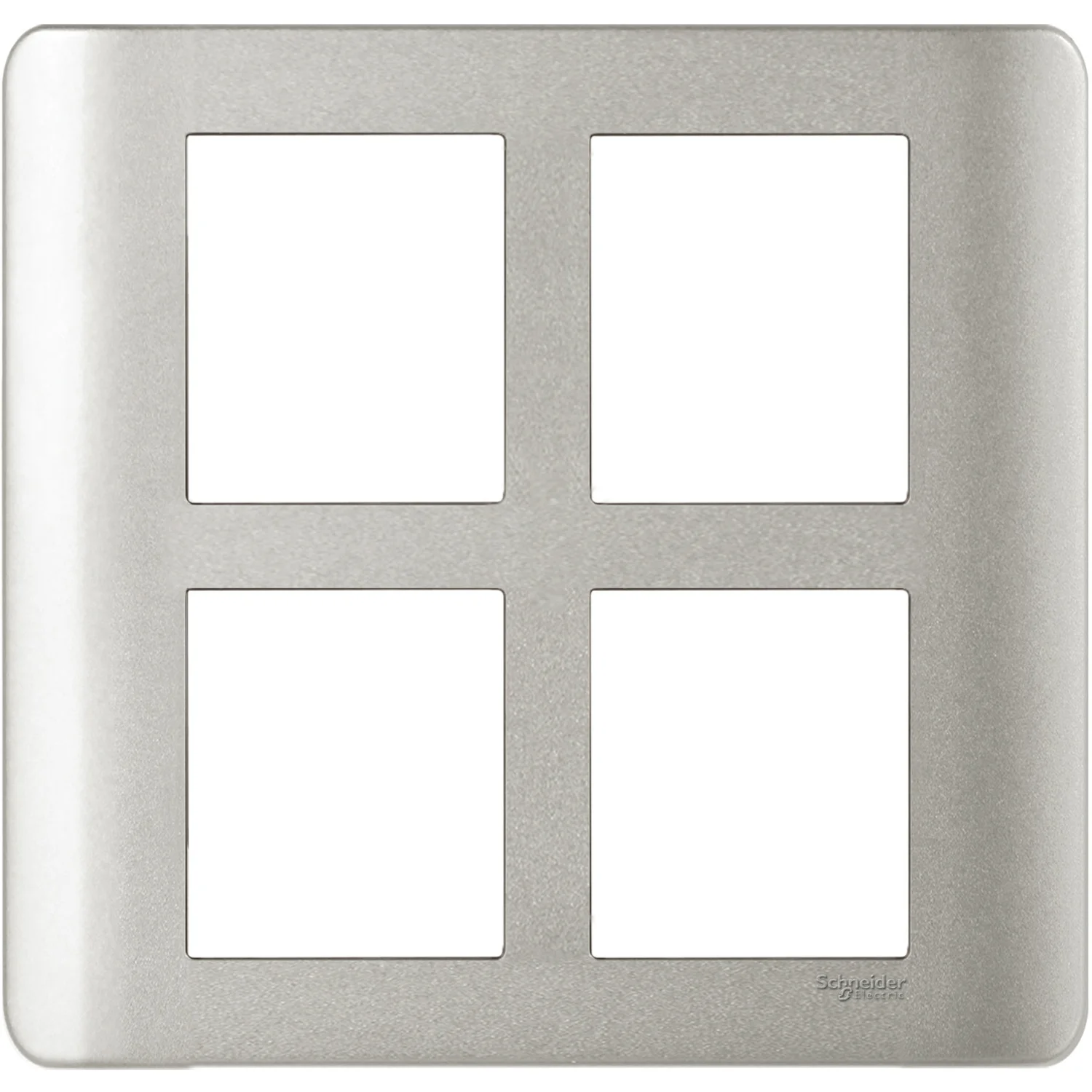 Schneider Electric ZENcelo 8 Module Vertical Satin Silver Cover Plate IN8408SC(SA)