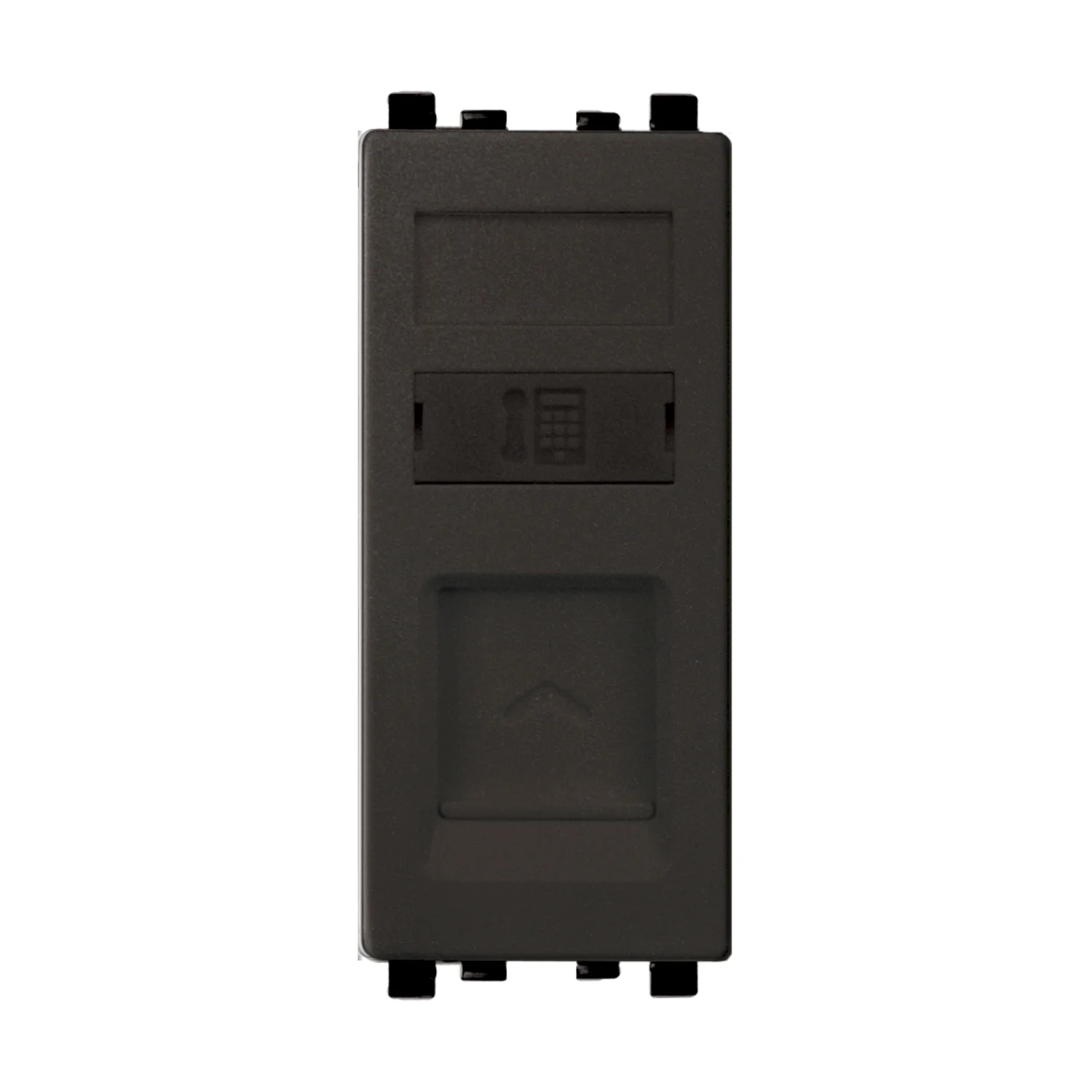 Zencelo Dark Grey Telephone Outlet RJ 11 1 Gang With Safety Shutter IN8431RJS4(BZ)