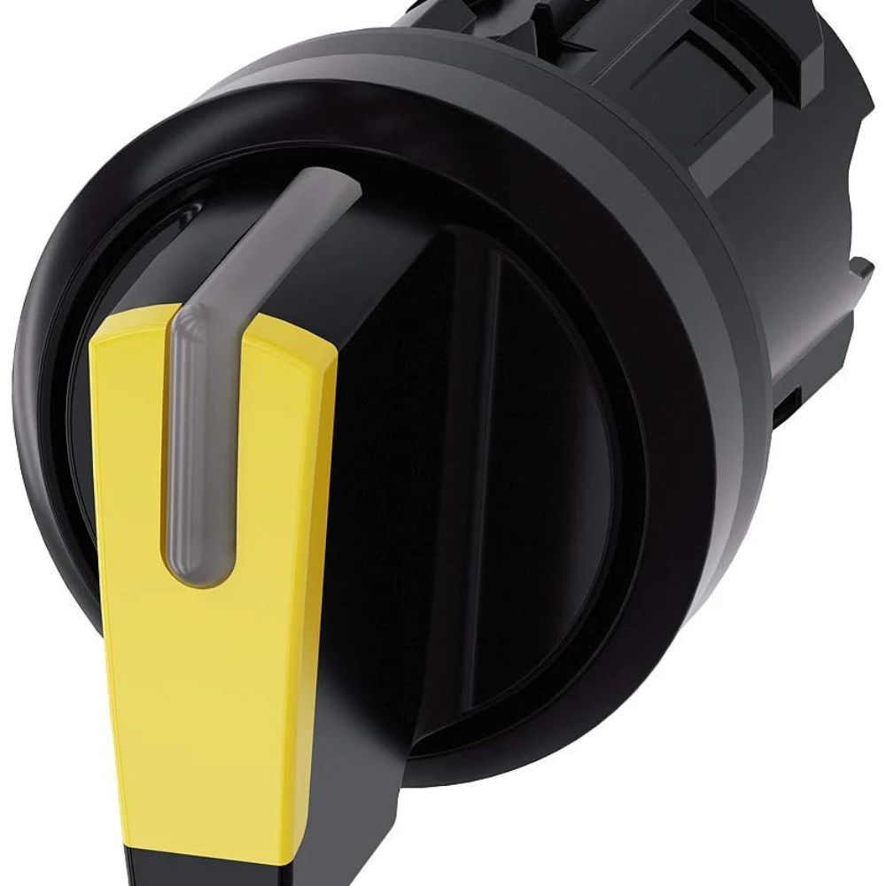 Siemens 3SB Illuminated Selector Switch 22 mm Plastic Yellow 2 Switch Position With Holder Maintained Contact Type 3SB50012AD01