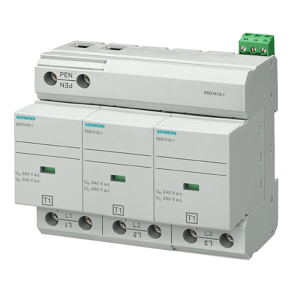Siemens 5SD Surge Protection Device Lightning Surge Arrester Type 1 Class B For TNC System 240/415VAC 3 Pole 5SD74131