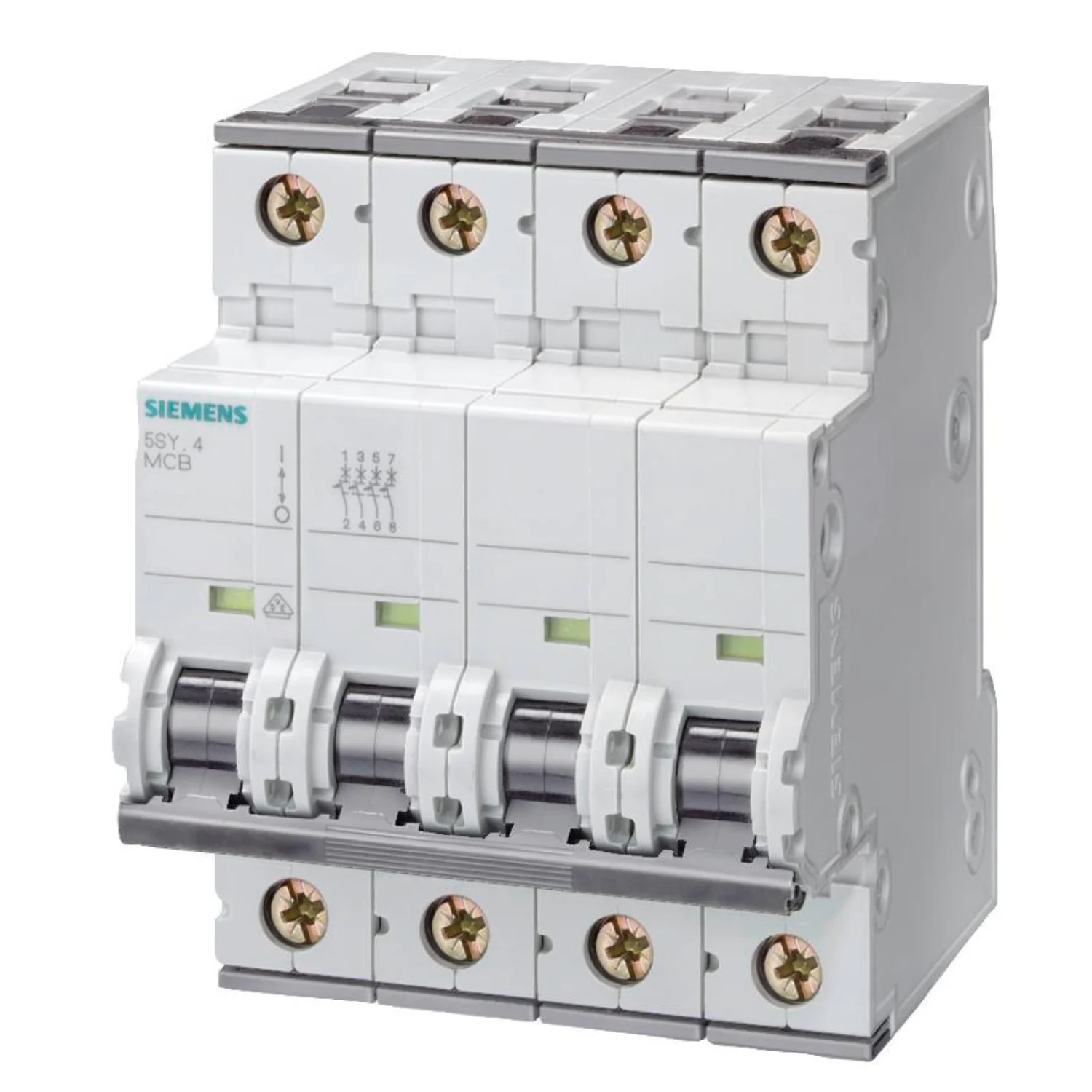 Siemens Betagard 5SY MCB 63 A 4 Pole 15 kA D-Curve MCB 5SY74638CC