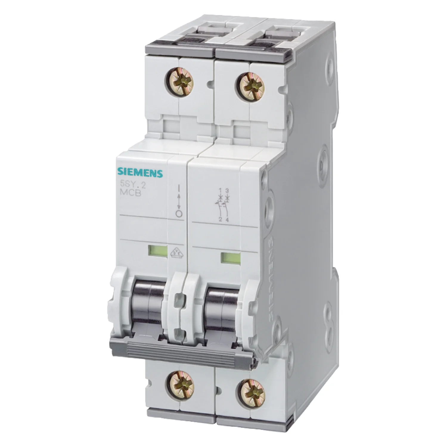 Siemens Betagard 5SY5 DC MCB 32 A 2 Pole 10 KA C-Curve MCB 5SY52327CC