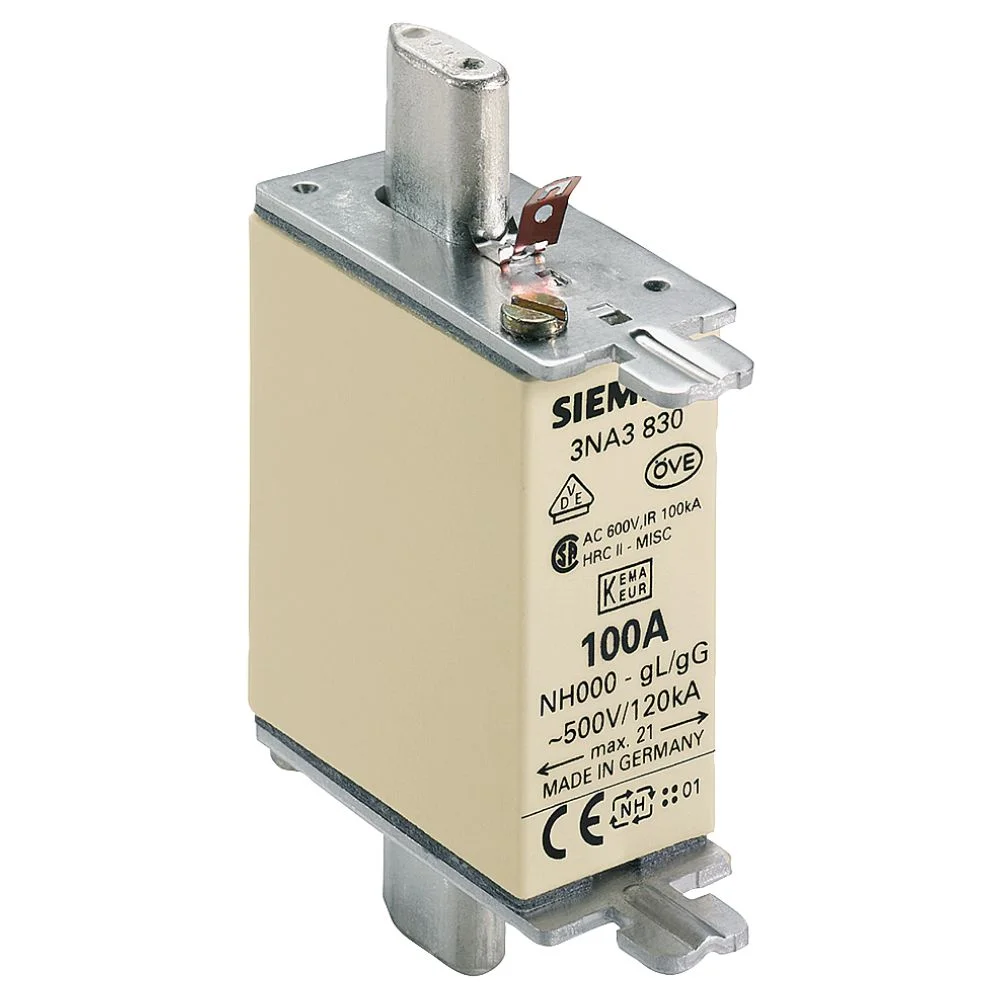 Siemens 3NA HRC Fuse Link 100 A 500V AC DIN Type Size 000 3NA3830