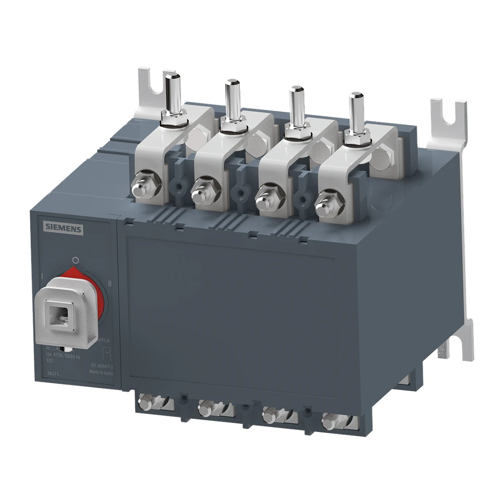 Siemens Sinova 3KJ Manual Onload Changeover Switch 63 A Open Execution 4 Pole 415 V AC 3KJ11264AA200AA0