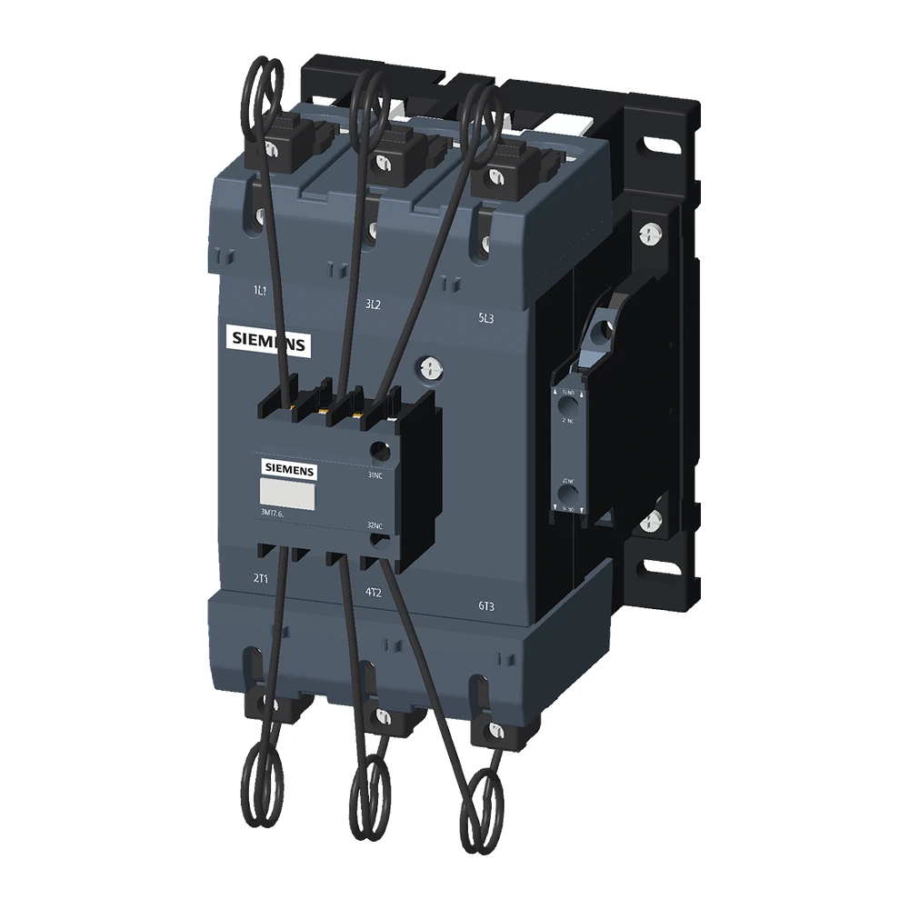 Siemens Sinova 3MT7 Capacitor Duty Contactor 100 kVAr, 3 Pole, 1 NO + 2 NC, 415 V AC 50 Hz