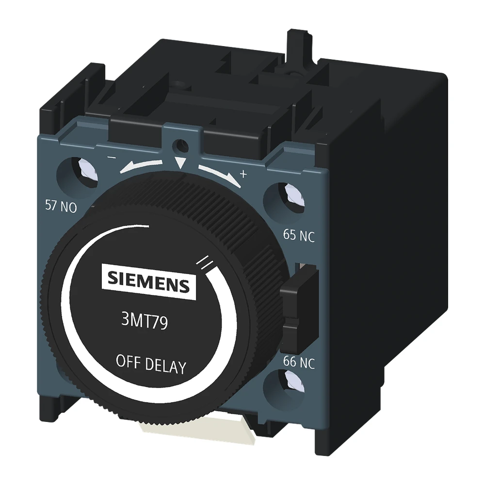 Siemens Sinova Pneumatic Timer, OFF Delay, 1 NO + 1 NC, 0.1 - 30 Sec, Suitable For 3MT7 Contactors 06-95 A, Front Mounted