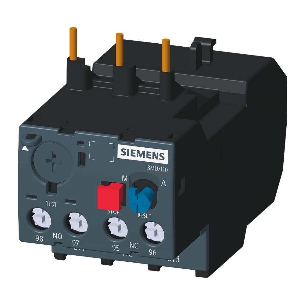 Siemens Sinova 3MU7 Thermal Overload Relay, 0.63 - 1 A, Contactor Mounting, Auto/Manual Reset, Suitable For 3MT7 Contactor, Size 0,1,2