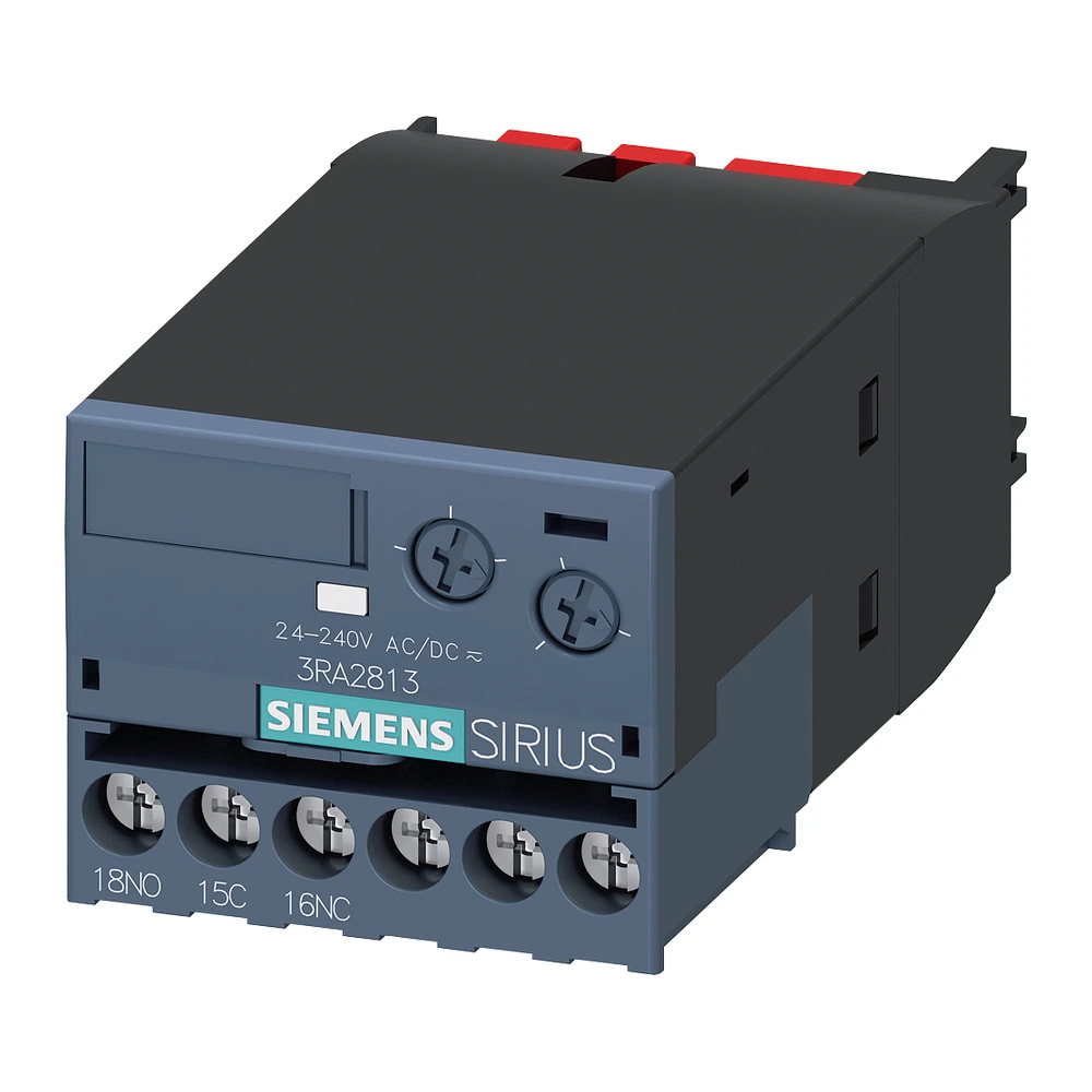 Siemens Sirius Solid State Timer Block On Delay 24-240 V AC/DC 1 CO 0.05 to 100 Sec Suitable For 3RT2/3RH21 & 3RH24 Contactor Size S00 S0 S2 3RA28131AW10