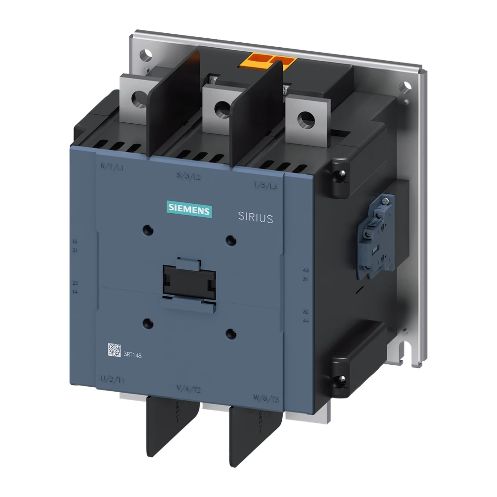 Siemens Sirius 3RT1 Power Contactor 900 A, 3 Pole, 220-240 V AC/200-220 V DC, 2 NO + 2 NC, AC1 Duty
