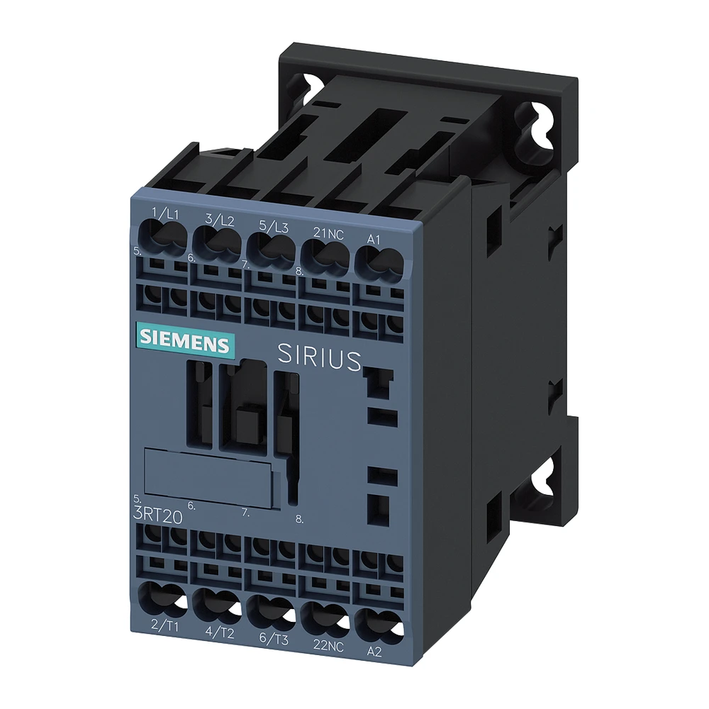 Siemens Sirius 3RT2 Power Contactor Spring Terminal 7 A 3 Pole 24V AC 1 NC AC3 Duty 3RT20152AB02