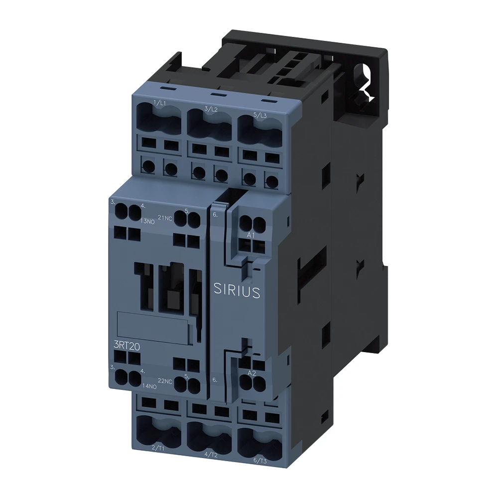 Siemens Sirius 3RT Power Contactor 32 A 3 Pole 230 V AC 1 NO + 1 NC AC3 Duty 3RT20272AL20