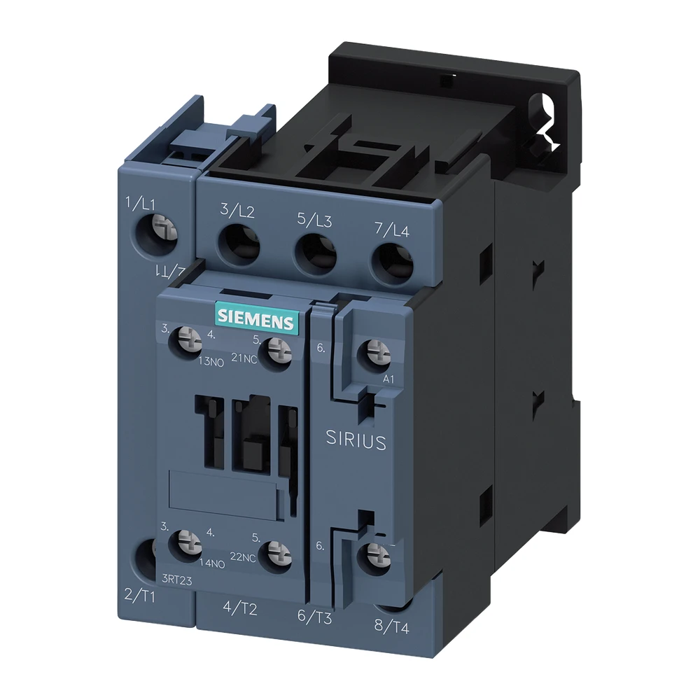 Siemens Sirius 3RT Power Contactor 40 A 4 Pole 230 V AC 1 NO + 1 NC AC1 Duty 3RT23261AL20