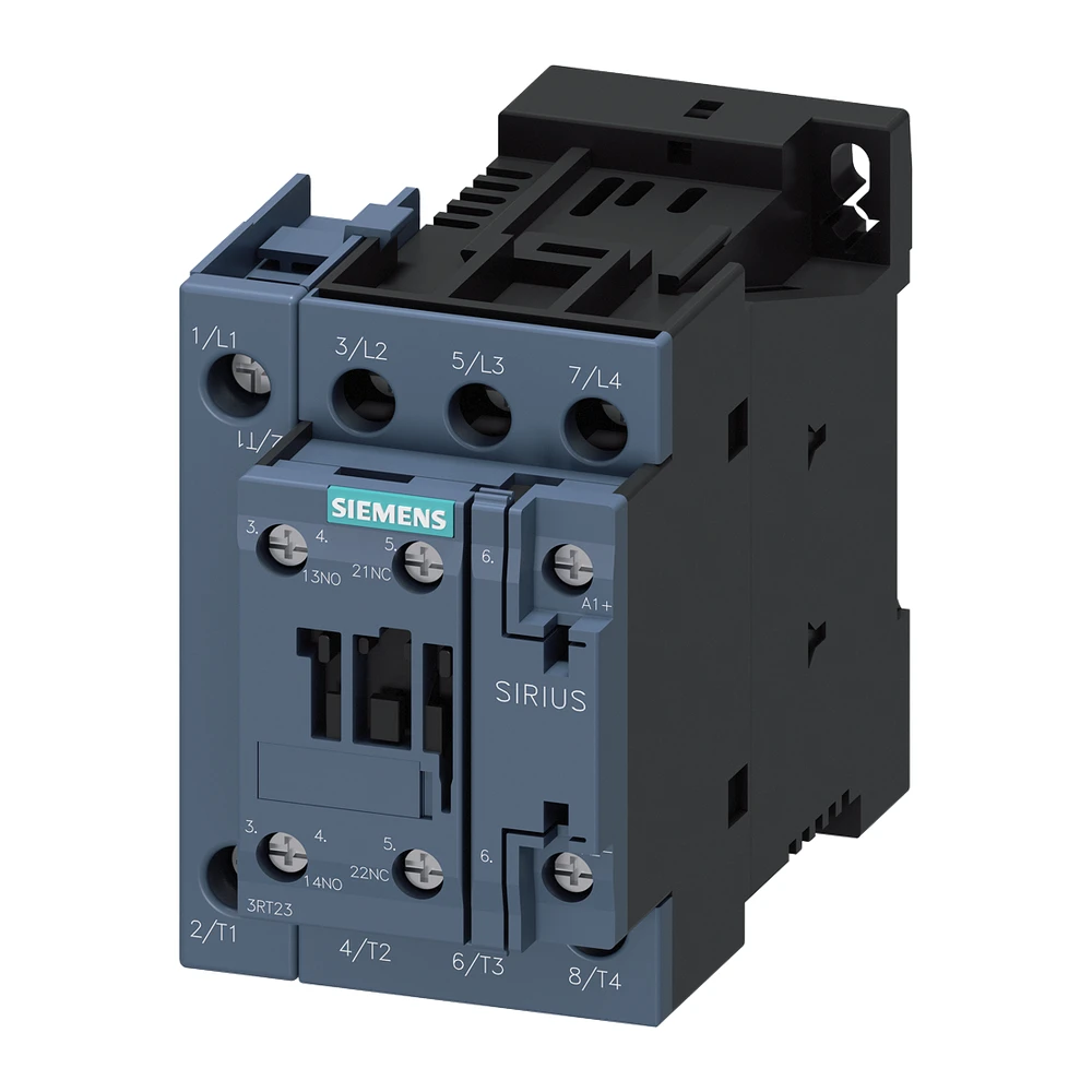 Siemens Sirius 3RT Power Contactor 50 A 4 Pole 24 V DC 1 NO + 1 NC AC1 Duty 3RT23271BB40